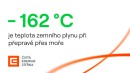 - 162 °C je teplota zemního plynu při přepravě přes moře
