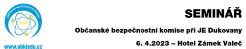 Seminář OBK při JE Dukovany - 6. 4.2023, Valeč u Hrotovic